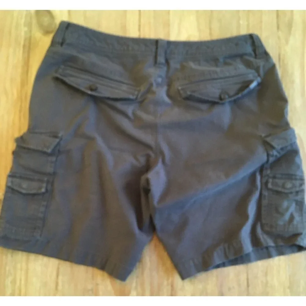The North Face Mens W36 Hiking Cargo Shorts Textured Gray Cotton Sorona Triexta
